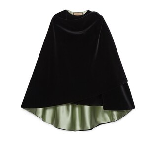 Velvet cape with wrap detail