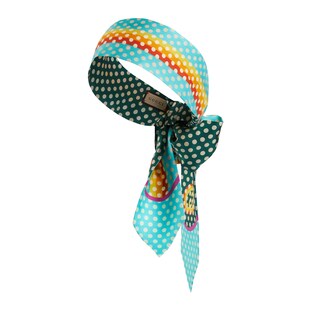 Polka dot print silk headscarf