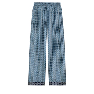 Pantalon en soie à imprimé GG géométrique