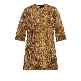 Crinkle lurex mini dress