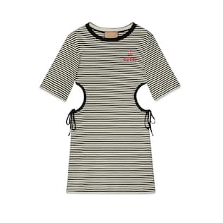 T-Shirt-Kleid aus gestreifter Baumwolle