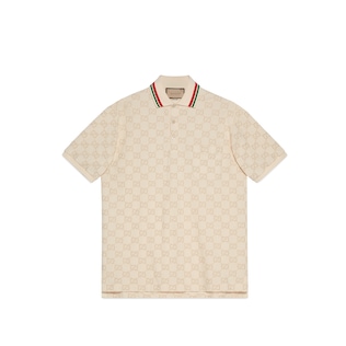 Cotton piquet polo with GG