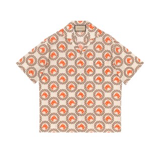Cotton muslin equestrian print shirt