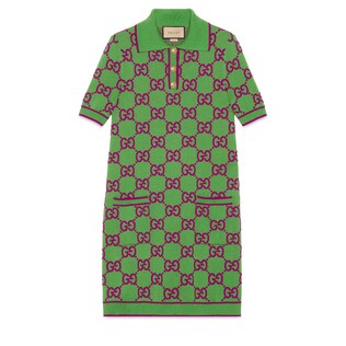 GG cotton and silk blend polo dress