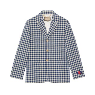 Gingham cotton linen jacket