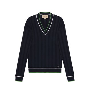 Wool silk jumper with embroidery