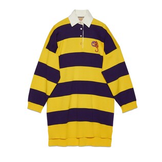 Robe polo en laine et coton