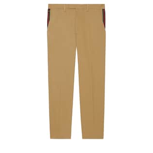Cotton ankle trousers with Web