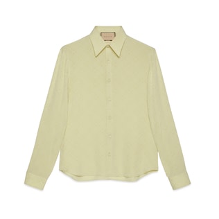 Chemise en crêpe de soie à motif GG