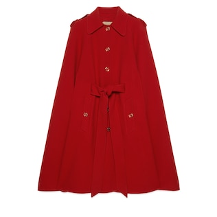 Wool coat with cape sleeves