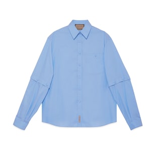 Cotton shirt with detachable sleeves