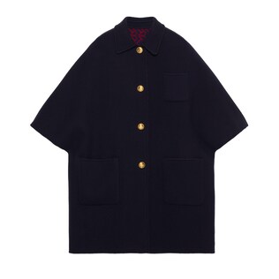 Reversible wool silk coat