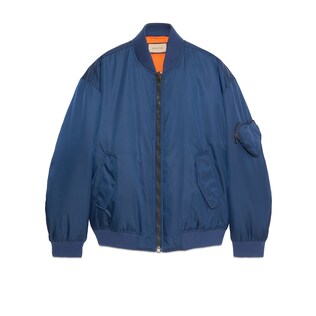 Veste en nylon avec empiècement brodé
