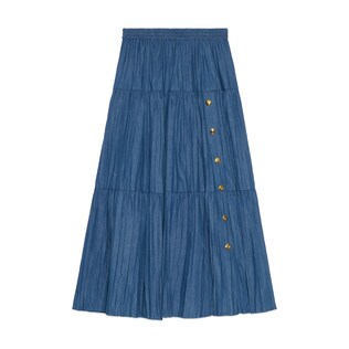 Pantalone in denim a pieghe