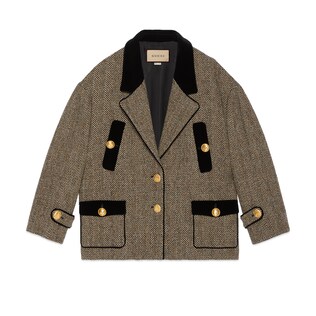 Wool herringbone coat