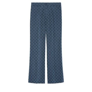 Hose aus Baumwoll-Leinen-Jacquard mit GG