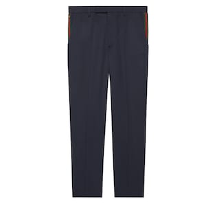 Cotton ankle trousers with Web