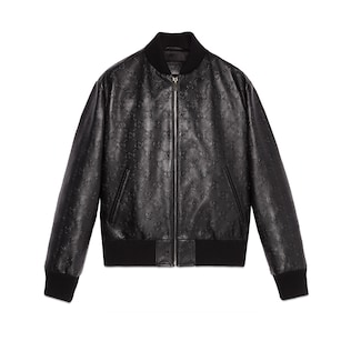 GG leather bomber jacket