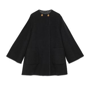 Cappotto di lana con G diagonale reversibile