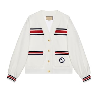 Cardigan en jersey technique avec bande Web