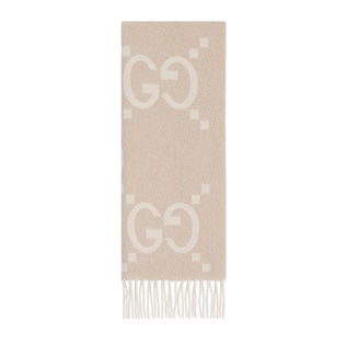 GG cashmere lamé jacquard scarf
