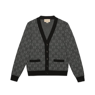 Cardigan in lana jacquard GG