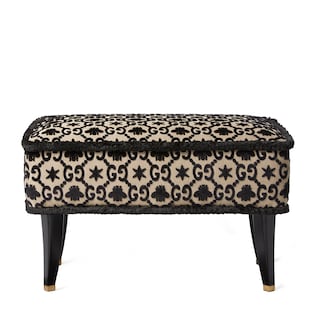Tabouret à motif jacquard GG