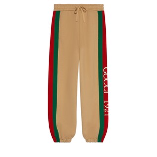 Cotton jersey sweatpants with Web