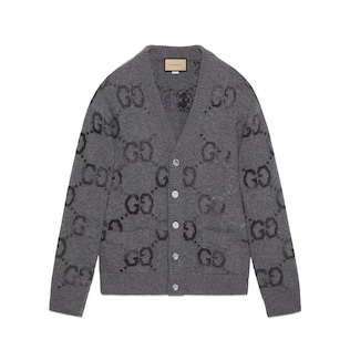 Wool cardigan with GG intarsia