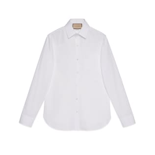Camicia in cotone con ricamo Doppia G