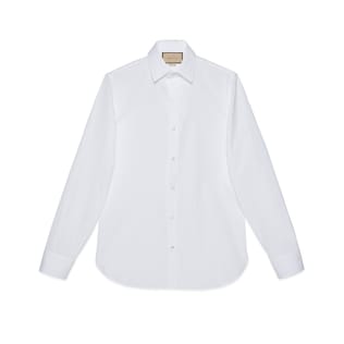 Cotton poplin shirt with Double G