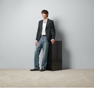 Cotton poplin shirt with Double G