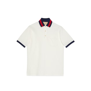 Cotton piquet polo with Web collar