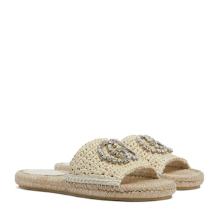 Women's espadrille with crystal Interlocking G