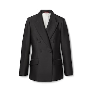 Zweireihiger Blazer aus Wolle und Seide