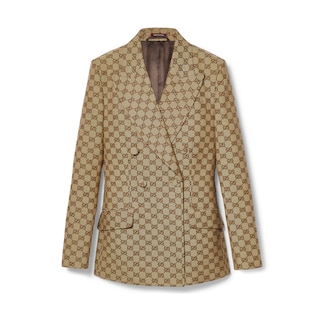 Double-breasted GG canvas jacket