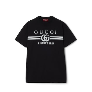Playera de punto de algodón con estampado Gucci