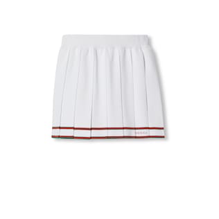 Short pleated skirt with striped trim