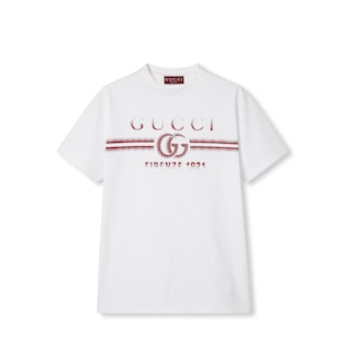 T-shirt en jersey de coton à imprimé Gucci