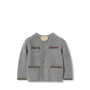 Baby-Cardigan aus Wolle mit Web