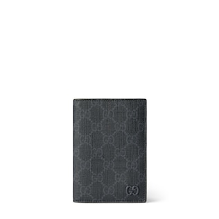 GG passport case with dark green interior
