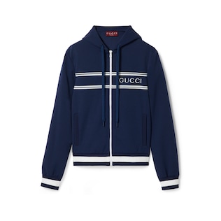 Technical jersey hooded sweatshirt