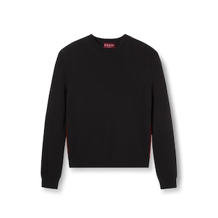 Cashmere sweater with Web intarsia