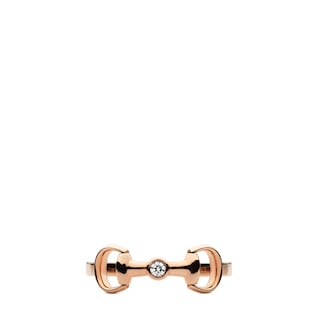 Anillo Gucci Horsebit de 18 ct con diamantes