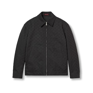 Reversible nylon and GG canvas jacket