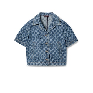 GG denim jacquard top
