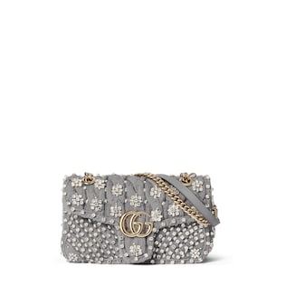 Mittelgroße GG Marmont Schultertasche mit Kristallen