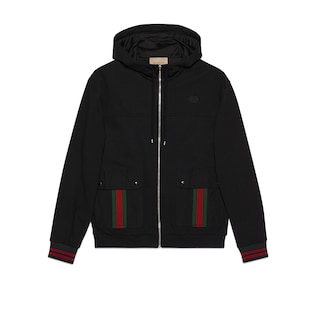 Cotton jersey hooded jacket with Web