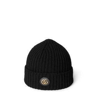 Wool cashmere hat with Double G