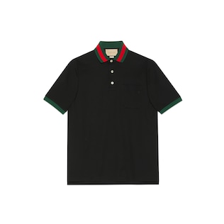 Poloshirt aus Baumwoll-Piqué mit Web am Kragen